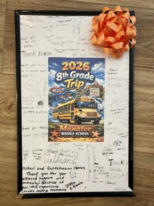 Signed picture from Manatee Middle School students to Gulfstream Homes