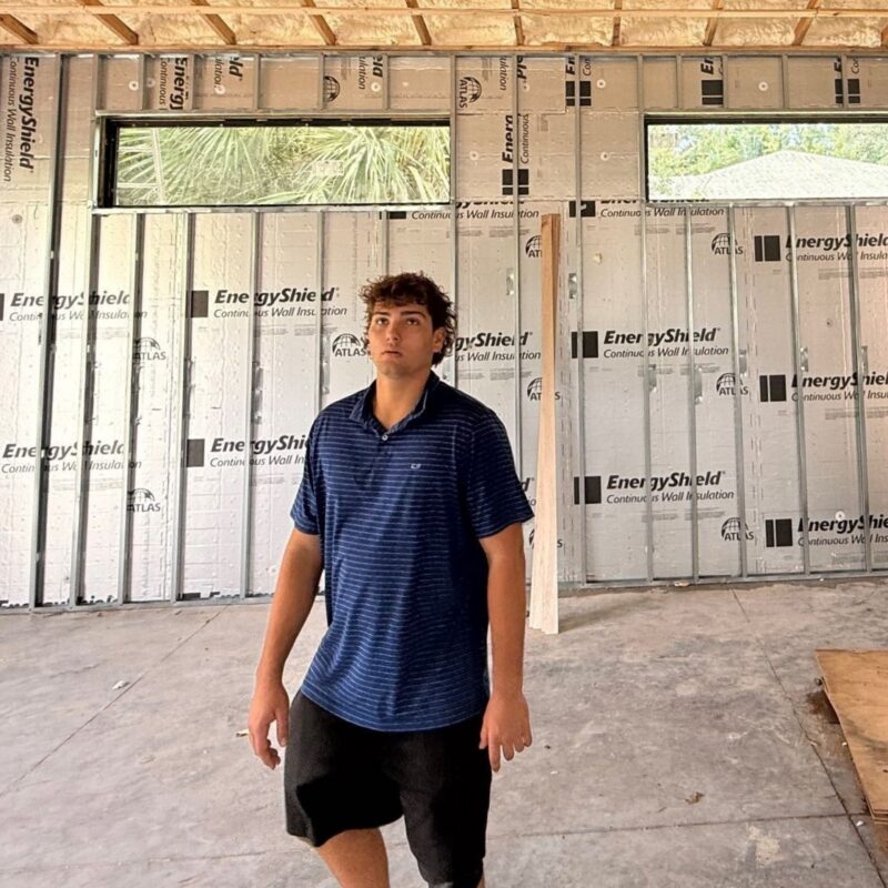 Owen Jennings Intern for Gulfstream Homes at a jobsite